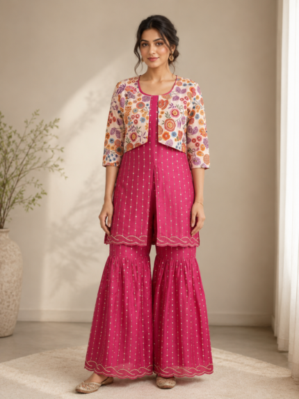 SHARARA JACKET SET